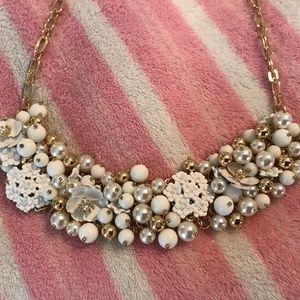 Talbots pearl and flower necklace